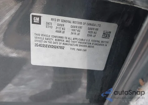 2013 Buick Regal Turbo - Premium 1 from USA, damaged, VIN 2G4GS5EVXD9247852